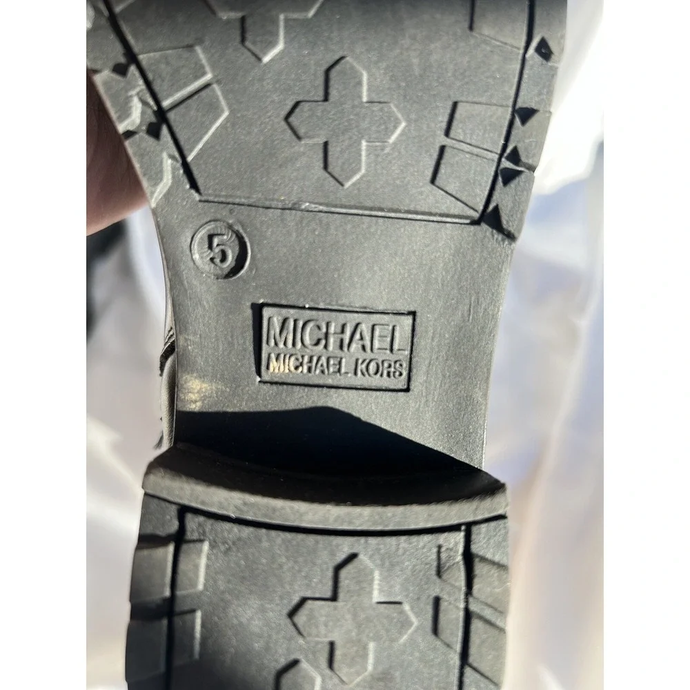 Michael Kors Ankle Black Motorcycle Combat Moto Punk Grunge Biker Rocker Boots 5